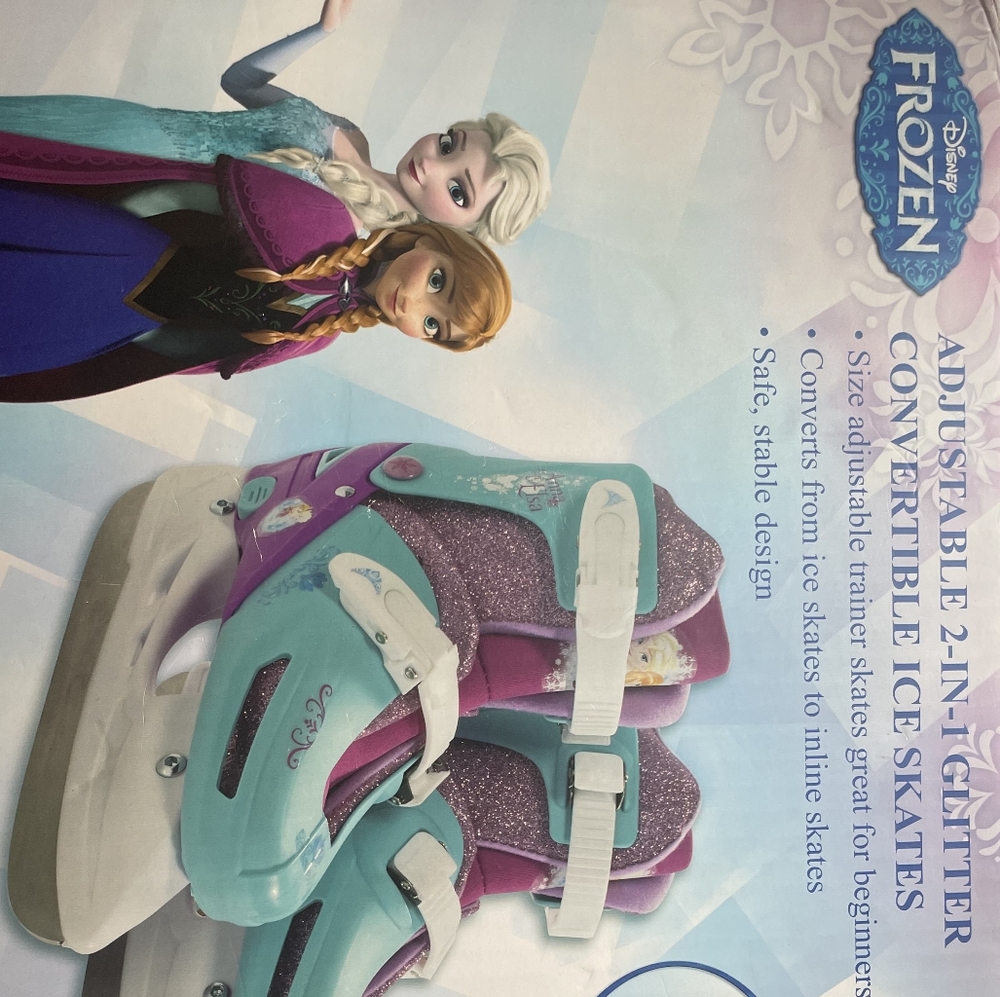 Disney Frozen 2 in 1 Skates Ages 3 to 6 adjusta to 4 sizes